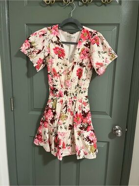 Abercrombie & Fitch Pink Floral V-Neck Summer Dress